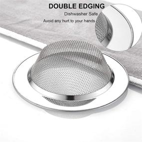 img 2 attached to 🔝 High-Quality 2-Piece Stainless Steel Kitchen Sink Strainer Set with Large Wide Rim - LASSHSWA Sink Drain Strainer for Effective Filtration and Easy Maintenance