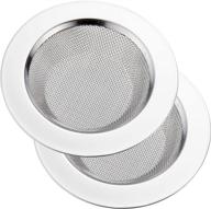 🔝 high-quality 2-piece stainless steel kitchen sink strainer set with large wide rim - lasshswa sink drain strainer for effective filtration and easy maintenance logo