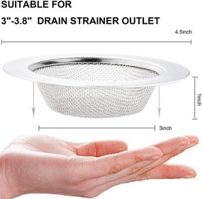 img 3 attached to 🔝 High-Quality 2-Piece Stainless Steel Kitchen Sink Strainer Set with Large Wide Rim - LASSHSWA Sink Drain Strainer for Effective Filtration and Easy Maintenance