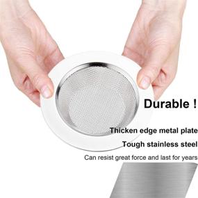 img 1 attached to 🔝 High-Quality 2-Piece Stainless Steel Kitchen Sink Strainer Set with Large Wide Rim - LASSHSWA Sink Drain Strainer for Effective Filtration and Easy Maintenance