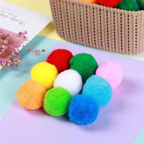 img 3 attached to 🎉 100-Pack of 2-Inch Very Large Assorted Pom Poms - Creative Craft Decorations in Vibrant Colors