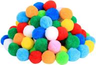 🎉 100-pack of 2-inch very large assorted pom poms - creative craft decorations in vibrant colors logo