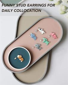 img 2 attached to 🐾 Cute Animal Studs Earring for Girls - Ulobey Jewelry