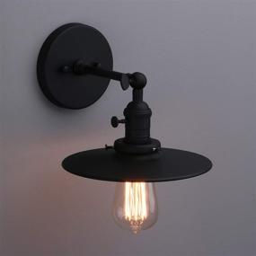 img 2 attached to 🛁 Phansthy Industrial Wall Light with Crafted Lamp Shade – 1-Light Bathroom Vanity Light in Matte Black Finish (7.87 Inches)