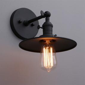 img 3 attached to 🛁 Phansthy Industrial Wall Light with Crafted Lamp Shade – 1-Light Bathroom Vanity Light in Matte Black Finish (7.87 Inches)