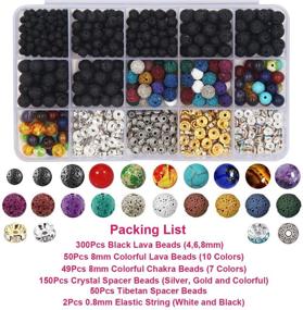 img 3 attached to 602Pcs Lava Beads Stone Kits - 8mm Chakra Beads & Spacers Bracelet Set with Elastic String - Perfect for Diffusing Essential Oils - Ideal for Adult DIY Jewelry Making Supplies