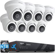 📷 onwote 16 channel 4k poe security camera system: smart-human-detection, 4tb hdd, 16ch h.265+ 8mp nvr, (8) 4k wired outdoor poe ip cameras, record audio, 16-ch synchro playback logo