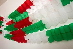 img 4 attached to 🍀 Tricolor Four-Leaf Clover Garland - 3 Meters Long - Pack of 5 Garlands - Red, White, Green Tissue Garlands - Craft Decoration - Paper Full of Wishes