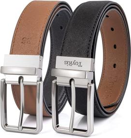 img 4 attached to ToyRis Leather Reversible Classic Buckle Men's Accessories