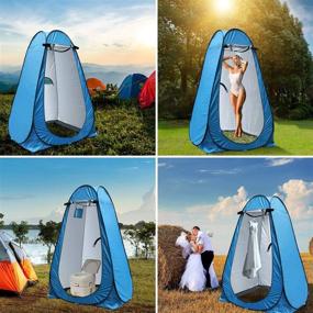 img 3 attached to 🏕️ Anngrowy Pop Up Privacy Tent: Portable Outdoor Camping Bathroom Toilet Tent for Hiking, Beach, and More - UPF40+ Waterproof & Sun Shelter