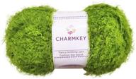 🧶 charmkey green fuzzy fur yarn - ultra-soft and comfortable - effortless knitting - compatible with 5mm knitting needles logo