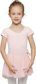 img 4 attached to 🩰 MdnMd Toddler Girls Ballet Dance Leotards: Dress to Dazzle with Short Sleeve and Skirt
