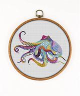 🐙 mandala octopus k295 counted cross stitch kit with threads, needles, fabrics & more – complete embroidery pattern set logo