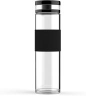 🍶 eldr supply 20oz glass water bottle: wide mouth, silicone sleeve, leak proof twist cap - premium handmade borosilicate glass, 1-pack (600ml / .6 liter) logo