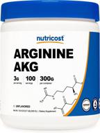 300 grams nutricost arginine akg powder (aakg) - 3g per serving &amp; 100 servings - pure alpha ketoglutarate arginine logo