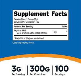 img 3 attached to 300 Grams Nutricost Arginine AKG Powder (AAKG) - 3G Per Serving &amp; 100 Servings - Pure Alpha Ketoglutarate Arginine