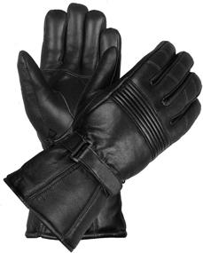 img 2 attached to 🧤 Stay Warm and Stylish with Men's Premium Winter Motorcycle Biker Sheep Leather Gauntlet Thinsulate Gloves L