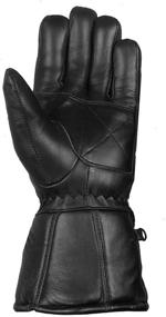 img 1 attached to 🧤 Stay Warm and Stylish with Men's Premium Winter Motorcycle Biker Sheep Leather Gauntlet Thinsulate Gloves L