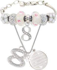 img 4 attached to 💎 Набор ювелирных изделий для девочек: браслет и ожерелье в качестве подарка на день рождения для дочерей.