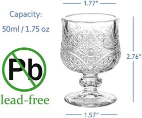 img 3 attached to 🥃 Sdatook Set of 6 Super Cute 1.75oz Shot Glasses - Cordial & Sherry Glass Set, Classical Style, Lead-free