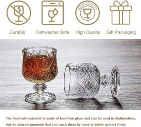 img 2 attached to 🥃 Sdatook Set of 6 Super Cute 1.75oz Shot Glasses - Cordial & Sherry Glass Set, Classical Style, Lead-free