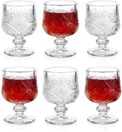 🥃 sdatook set of 6 super cute 1.75oz shot glasses - cordial & sherry glass set, classical style, lead-free logo