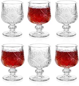 img 4 attached to 🥃 Sdatook Set of 6 Super Cute 1.75oz Shot Glasses - Cordial & Sherry Glass Set, Classical Style, Lead-free