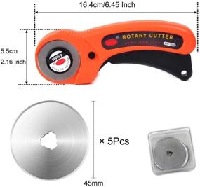 img 1 attached to Bestgle 45mm Rotary Cutter: Ultimate Quilting & Crafting Tool with 6pcs Replacement Blades, Ergonomic Soft Handle, and Safety Lock - Ideal for Cutting Fabric, Arts Crafts, Paper, Leather Suits