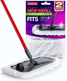 img 4 attached to 🧼 VanDuck 100% Cotton Pad Terry Cloth Mop Refills 15x8 inches, 2 Pack - Top Quality, Extra Absorbent, Ideal for Spotless Cleaning (Mop Not Included)