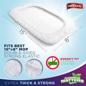 img 3 attached to 🧼 VanDuck 100% Cotton Pad Terry Cloth Mop Refills 15x8 inches, 2 Pack - Top Quality, Extra Absorbent, Ideal for Spotless Cleaning (Mop Not Included)