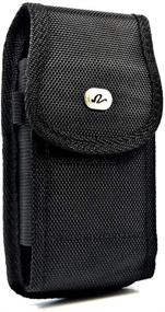 img 4 attached to 📱 Wonderfly Vertical Pouch - Heavy Duty Rugged Canvas Carrying Case with Belt Clip & Hook-and-Loop Fastener for Flip Phone or Smartphone up to 4.25x2.25x0.85 Inch Dimensions