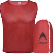 🏆 athlete duramesh set of 12 - enhanced scrimmage vests for team practice with bonus carry bag logo