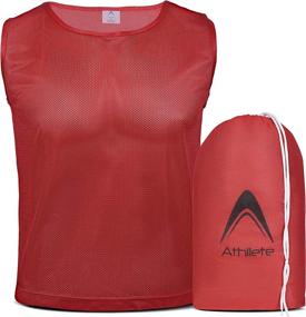 img 4 attached to 🏆 Athlete DURAMESH Set of 12 - Enhanced Scrimmage Vests for Team Practice with Bonus Carry Bag