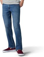 performance extreme comfort straight jeans for boys by lee logo