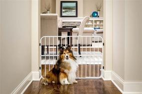 img 4 attached to 🐶 Carlson Pet Products Tuffy Metal Expandable Pet Gate with Small Pet Door, Beige, 24 x 22-38 inch