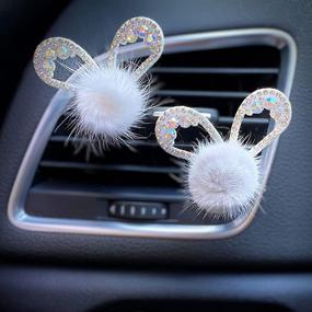 img 3 attached to 💎 Elevate Your Car Interior with Handmade Bling Car Accessories for Women: Crystal Air Vent Clips and Elegant Charms with Replacement Pads and Easy Cleaning - White Ball