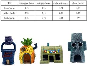 img 3 attached to 🏠 AnxunJim Aquarium Decor: Pineapple House, Spongebob House, Crab Restaurant, Krusty Krab, and More!