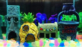 img 1 attached to 🏠 AnxunJim Aquarium Decor: Pineapple House, Spongebob House, Crab Restaurant, Krusty Krab, and More!