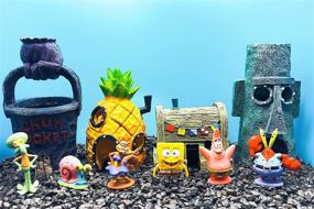 img 2 attached to 🏠 AnxunJim Aquarium Decor: Pineapple House, Spongebob House, Crab Restaurant, Krusty Krab, and More!