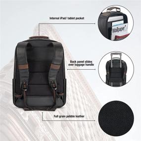 img 1 attached to Pebbled Leather Solo Kilbourn Backpack: Sleek and Stylish Travel Companion