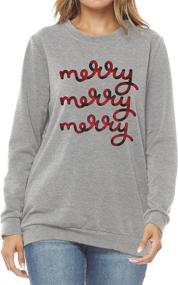 img 3 attached to 🎄 Merry and Bright Christmas Sweatshirt Women: Funny Xmas Lights Blouse Tops for Holiday Shirts!