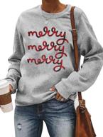 🎄 merry and bright christmas sweatshirt women: funny xmas lights blouse tops for holiday shirts! logo