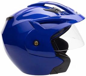 img 2 attached to MMG Model 20 Motorcycle Open Face Helmet: DOT Street Legal with Flip Up Clear Visor