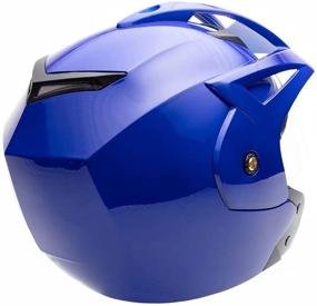 img 1 attached to MMG Model 20 Motorcycle Open Face Helmet: DOT Street Legal with Flip Up Clear Visor