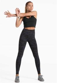 img 1 attached to 🐉 High Waist Dragon Fit Compression Yoga Pants with Inner Pockets - Tummy Control Stretch Athletic Legging for Workout and Yoga