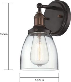 img 1 attached to Nuvo Lighting Vintage Incandescent Wall Sconce with Clear Glass Cone Shade in Rustic Bronze Finish