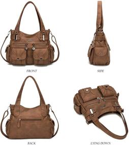 img 1 attached to 👜 Стильная кожаная сумка с множеством карманов: кошельки, сумки на плечо для женщин с кошельком - идеальный выбор в стиле хобо