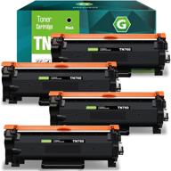 🖨️ high-quality greenbox compatible toner cartridge set for brother tn760 tn730 - 4 black cartridges logo