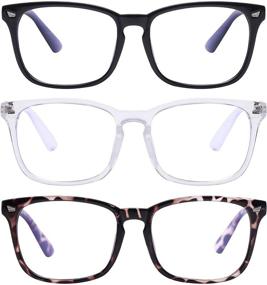 img 4 attached to Various Blocking Eyeglasses Computer White Black Leopard