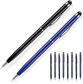 img 4 attached to 🖊️ 10-Pack UROPHYLLA Stylus Pen: 2-in-1 Capacitive Stylus Ballpoint Pen, Black+Blue, Compatible with iPad, iPhone, Samsung, HTC, Kindle, Tablet, and All Capacitive Touch Screen Devices